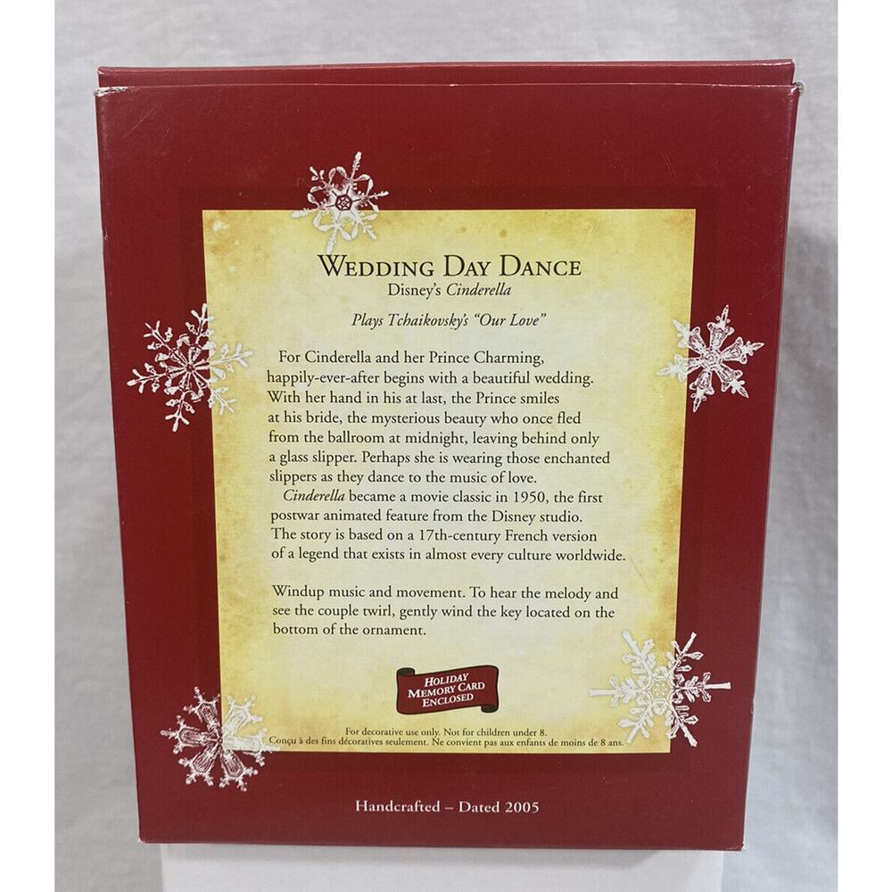 Hallmark Keepsake Ornament 2005 Disney Wedding Day Dance Cinderella & Prince NIB - Picture 3 of 6